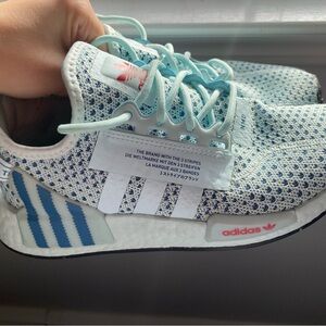 Adidas Teal and White Running Shoes